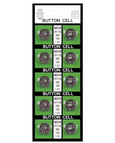 Button Batteries Ag10 (Card Of 10)