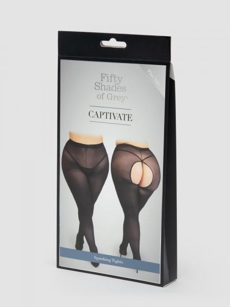 Fifty Shades Captivate Plus Size Black Spanking Tights O/S Queen