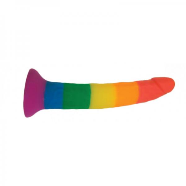 Rainbow Power Drive 7 Inches Strap On Dildo With Harness Silicone