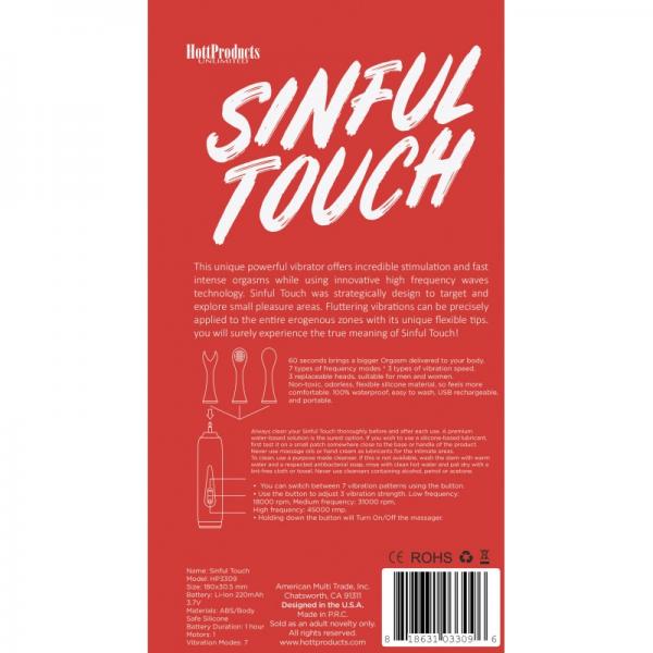 Bliss Sinful Touch Multi Speed Rechargeable Pink