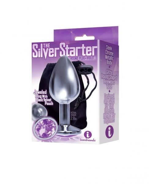 The Silver Starter Bejeweled Steel Plug Violet