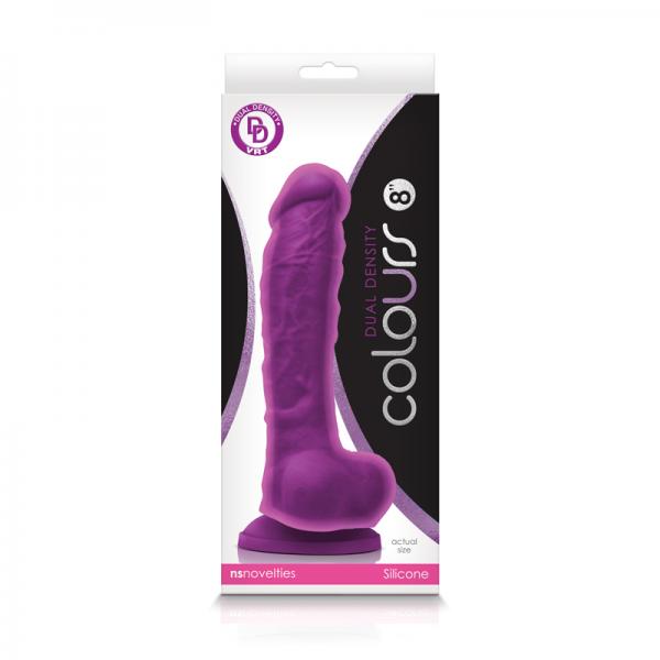 Colours Dual Density 8 Inches Purple Dildo