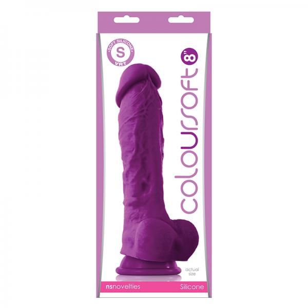 Colour Soft 8 Inches Soft Dildo Purple