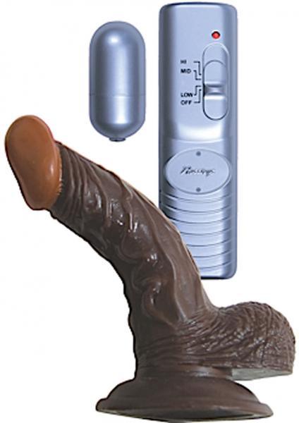 All American Whopper 5 Inches Vibrating Dildo, Balls Brown