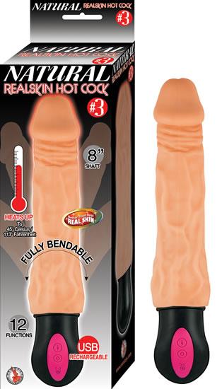 Natural Realskin Hot Cock #3 8 Inches Beige