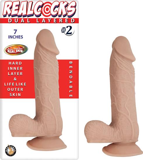 Real Cocks Dual Layered #2 Beige 7 Inches Dildo