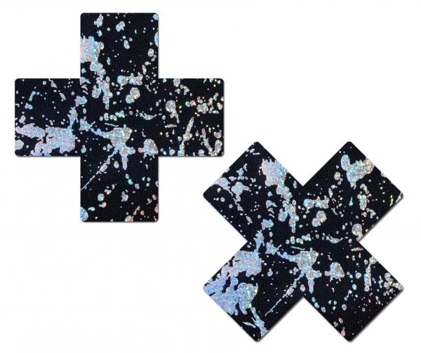 Pastease Splatter Holographic Plus X Black/Silver