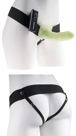 Fetish Fantasy Vibrating Hollow Strap On Glow In The Dark
