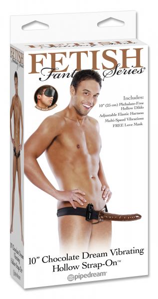 10"Chocolate Dream Vibrating Hollow Strap On