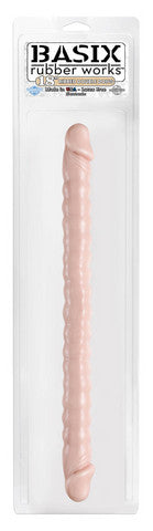 Basix Rubber Works 18 Inches Ribbed Double Dong Beige