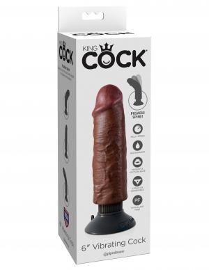 King Cock 6 Inches Cock Brown Vibrating Dildo