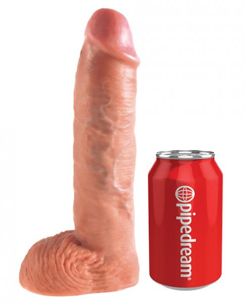 King Cock 10 Inches Hollow Strap On Suspender System Beige