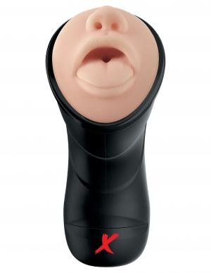 Pdx Elite Deep Throat Vibrating Stroker Beige