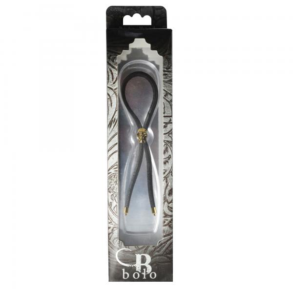 C Cing Lasso Gold Skull Bead Leather Strap Black