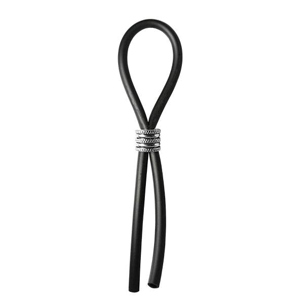 Bolo Lasso Silicone Cock Ring Cross Cap Black