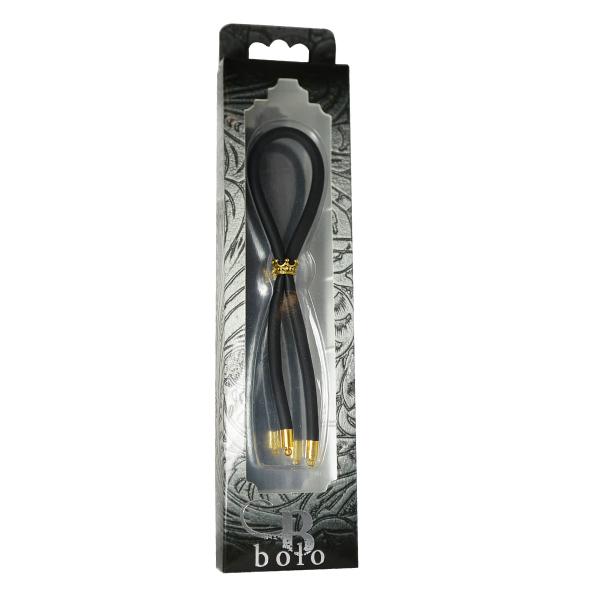 Bolo C Ring Lasso Gold Crown Bead Silicone Black
