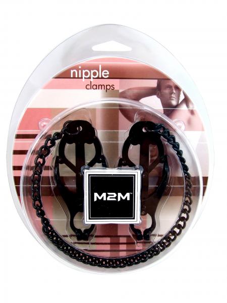 M2 M Nipple Clamps Jaws With Chain Black