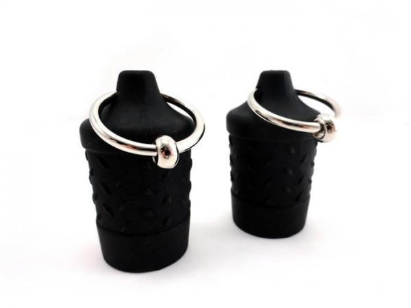 M2 M Nipple Suckers Silicone With Ring Black