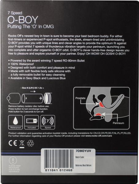 O Boy 7 Speed Waterproof Prostate Stimulator Black