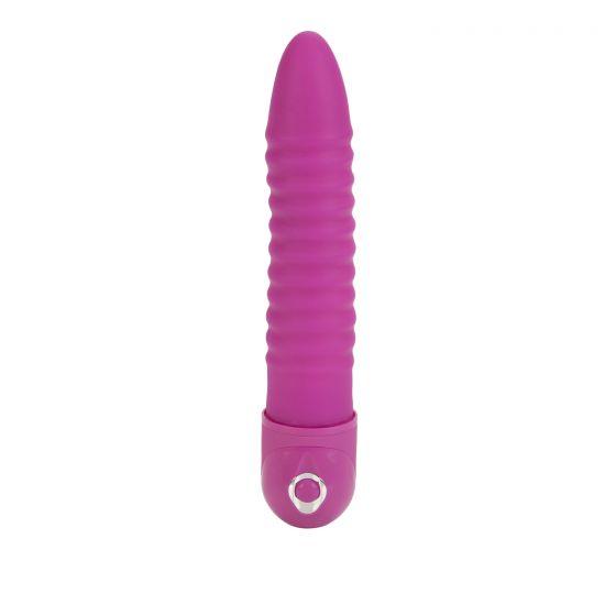 Power Stud Ribbed Pink Vibrator