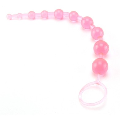 X 10 Beads Graduated Anal Beads 11 Inch Pink