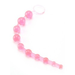 X 10 Beads Graduated Anal Beads 11 Inch Pink