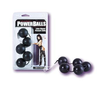 Power Balls Latex Dipped Weighted Pleasure Balls 1.25 Inch Black