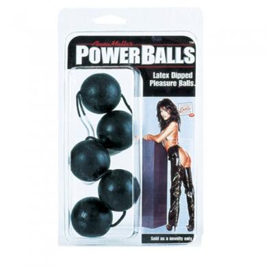 Power Balls Latex Dipped Weighted Pleasure Balls 1.25 Inch Black