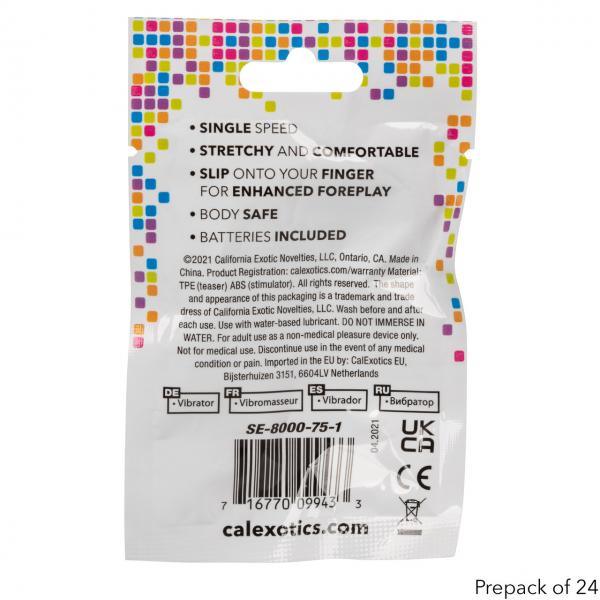 Foil Pack Vibrating Finger Teaser Purple 24pk