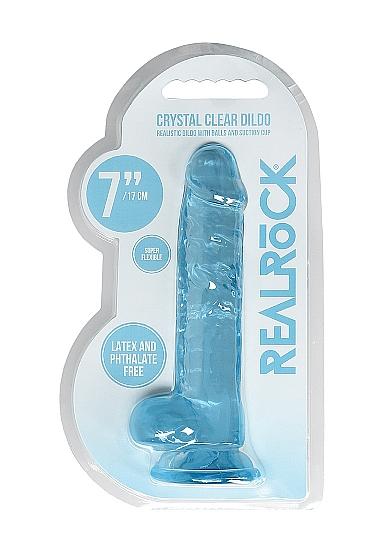 Realrock 7in Realistic Dildo W/ Balls Blue