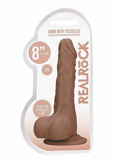 Realrock 8in Dong Tan W/ Testicles