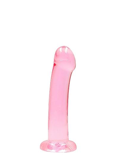 Realrock Crystal Clear Non Realistic Dildo With Suction Cup 6.7 In. Pink