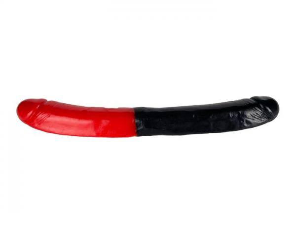 Man Magnet Double Dong 16 Inches Black Red