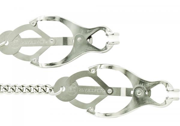 Endurance Butterfly Nipple Clamps With Link Chain Silver