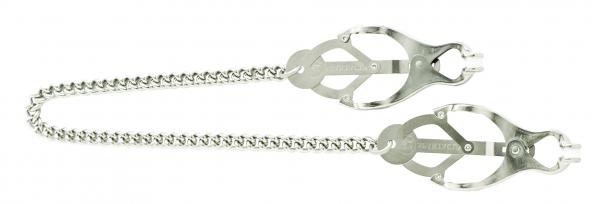 Endurance Butterfly Nipple Clamps With Link Chain Silver