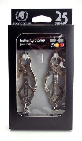Endurance Butterfly Nipple Clamps With Link Chain Silver