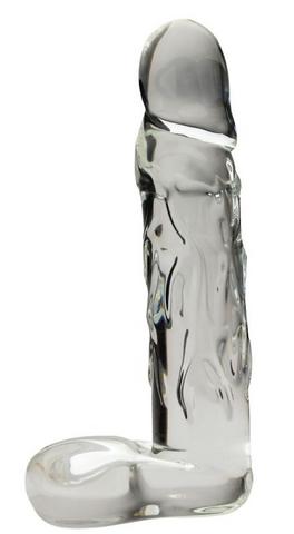 Large 9" Realistic Glass Dildo Clear