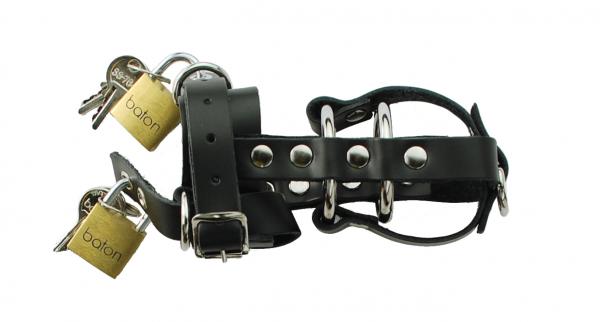 Locking C Ring Chastity Black