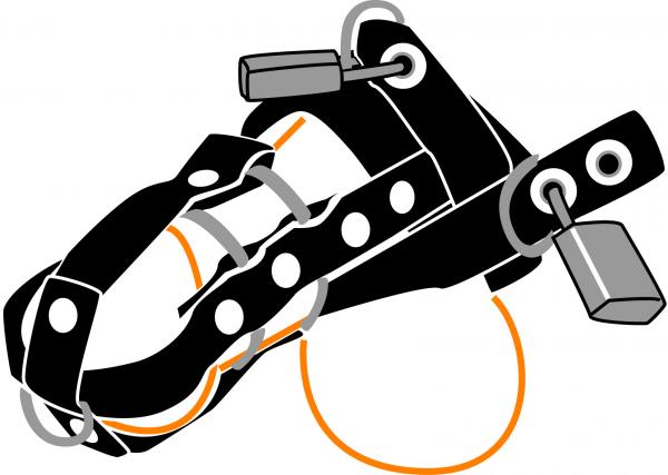 Locking C Ring Chastity Black