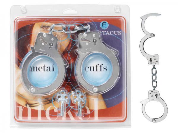Nickel Coated Steel Handcuffs With Single Lock Silver