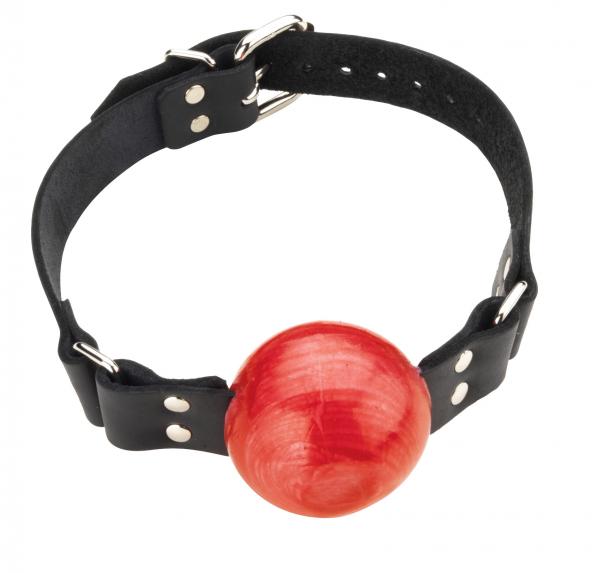 Large Ball Gag With Buckle 2 Inch Red