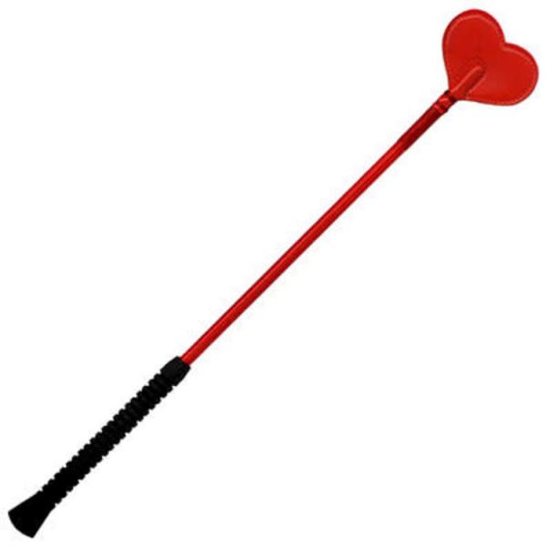 20in Flexi Crop Red Heart Shape Leather Tip