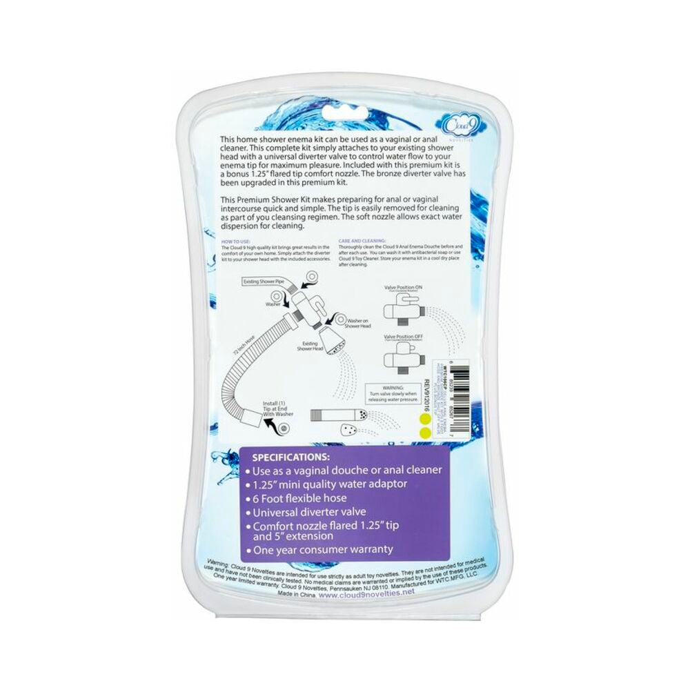 Cloud 9 Fresh + Premium Shower Enema Kit W/ Diverter & Tips