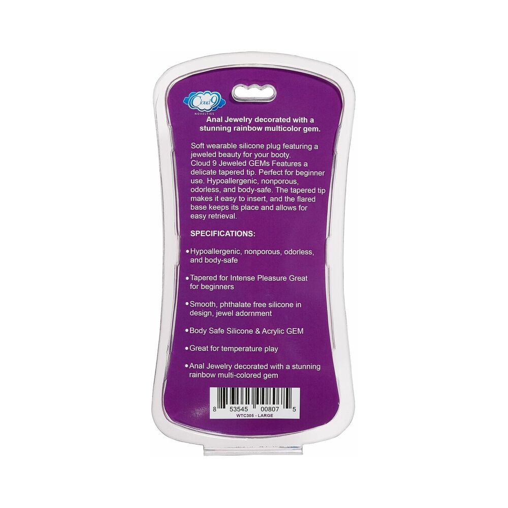 Cloud 9 Gems Black Silicone Anal Plug Medium