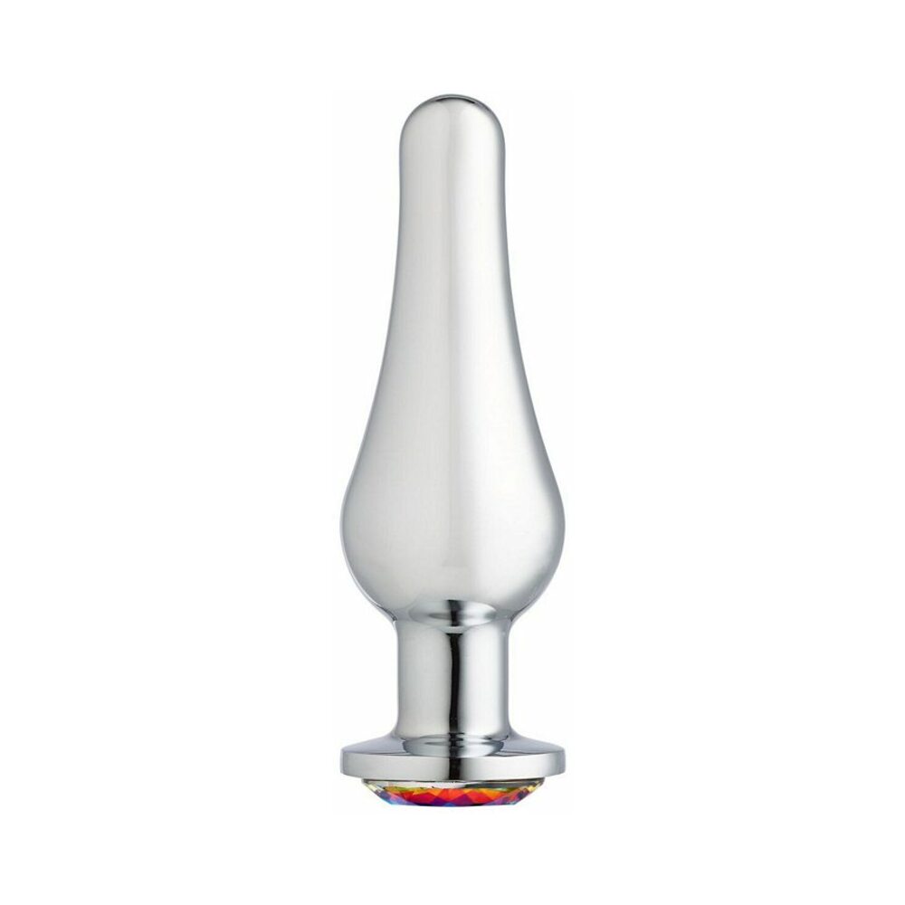 Cloud 9 Gems Silver Chromed Tall Anal Plug Medium