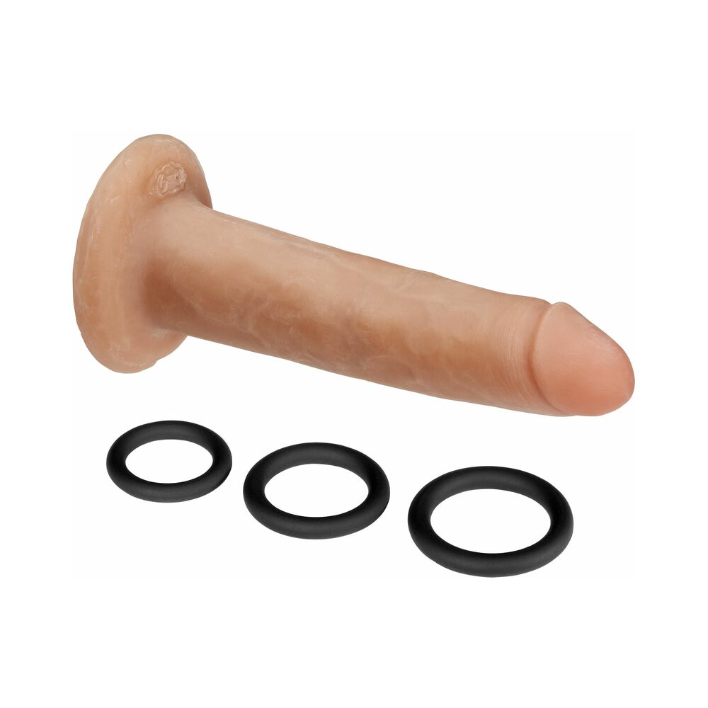Cloud 9 Dual Density Real Touch Dong 6 Inches With Balls Beige