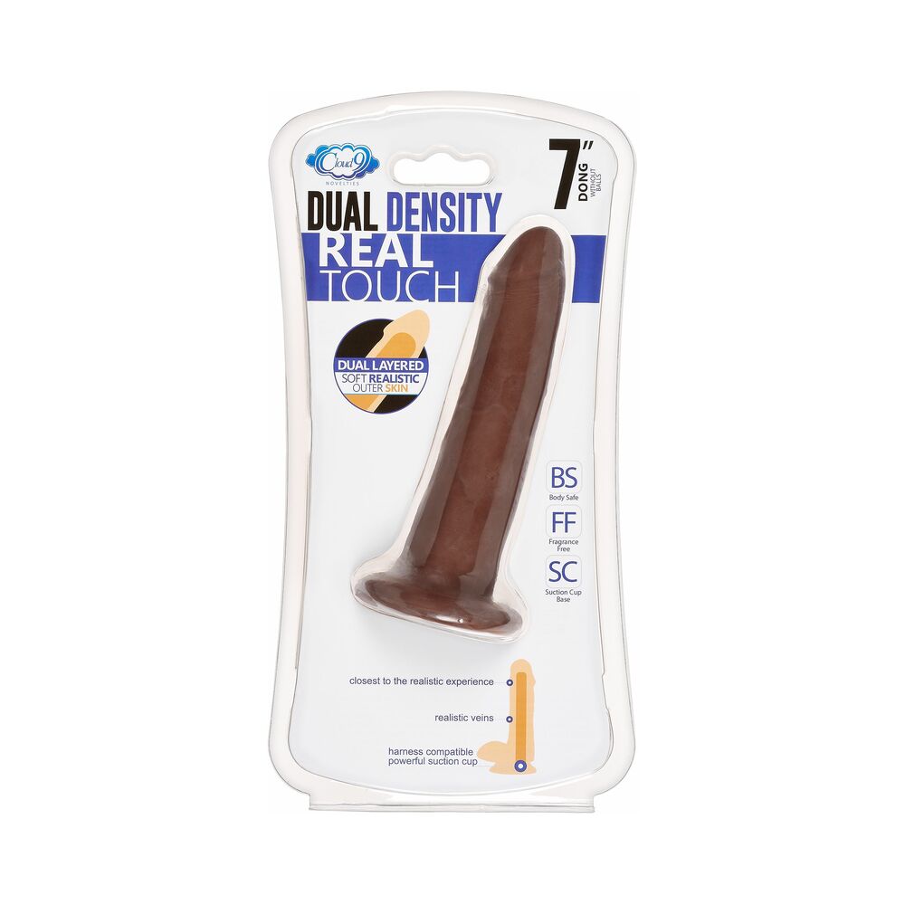 Cloud 9 Dual Density Real Touch Dong 6 Inches With Balls Tan