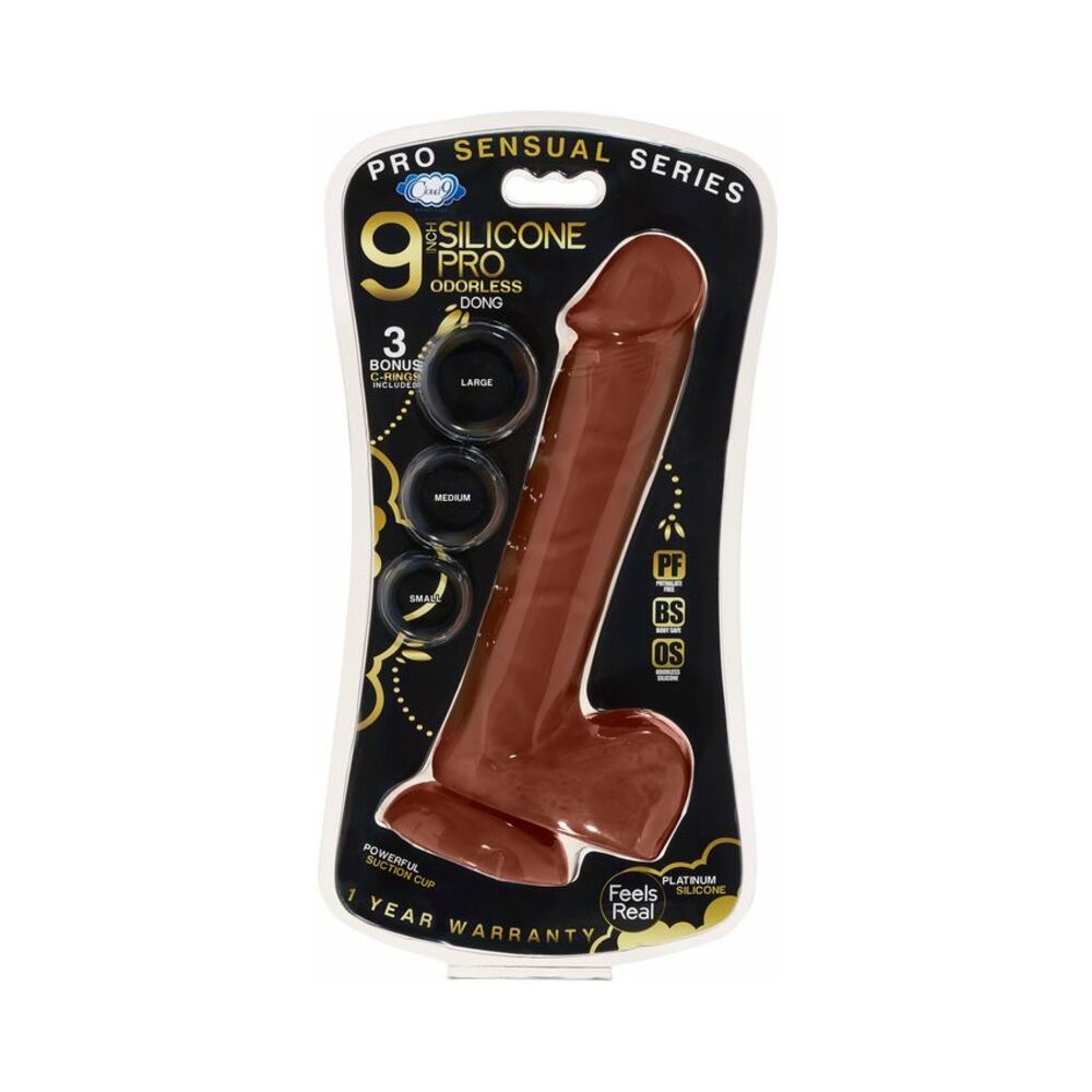 Pro Sensual Premium Silicone Dong 6 Inch With 3 C Rings Beige
