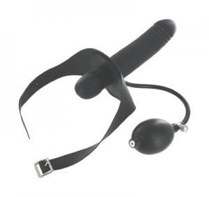 Inflatable Gag With Dildo Black