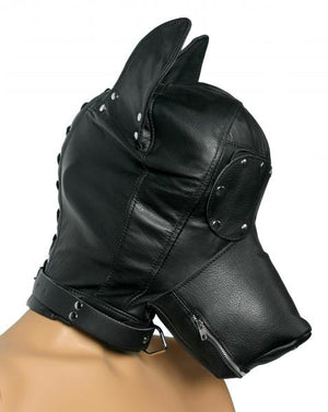 Ultimate Leather Dog Hood Black